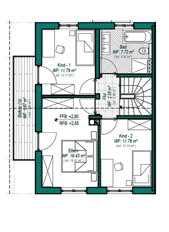 Josefstraße 34 - Grundriss Dachgeschoss